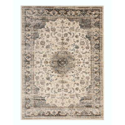 Huckabee Ivory Machine Made Area Rug