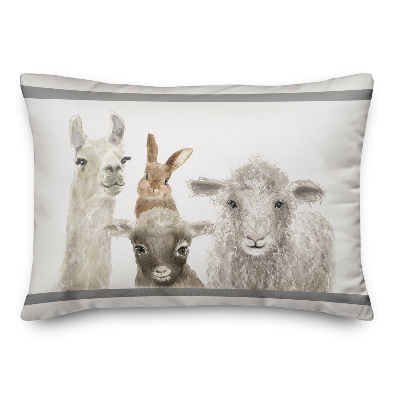 Housse et insert de coussin rectangulaire Baby Barn Animals