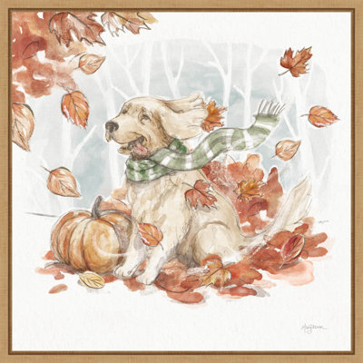 «Autumn Dogs II» par Mary Urban, reproduction d'art sur toile encadrée