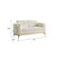 Causeuse Zoe de style moderne faite de bois et d'accents dorés de couleur crème identique à G150109331 (NJ Stock)