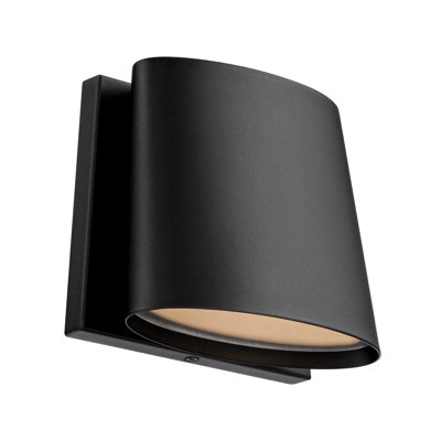 Applique murale d'extérieur ou d'extérieur à DEL Sentinel 7 po 15W 525 lumens 5-CCT au choix avec finition noire 2700-3000-3500-4000-5000K