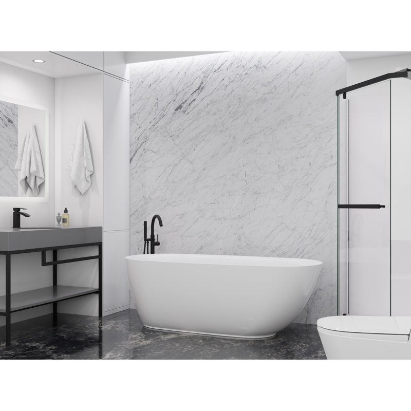 Baignoire de trempage en acrylique autoportante de 59,06 po x 29,53 po Britt