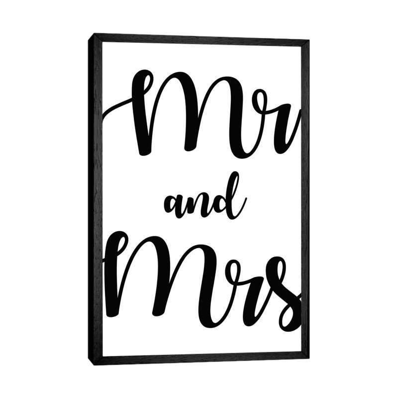 Mr And Mrs by Mirano - Print on Canvas, 101.6cm H x 66.04cm W x 3.81cm D, Black Framed