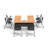 Tables Training Meeting Seminar Classroom 3Pc Beech Folding Industrial Caster Z-Base. Tables Connect.  Modesty Panel, Shelf, Power+Usb Outlet. Fold+Nest For Storage (Seating Not Included).