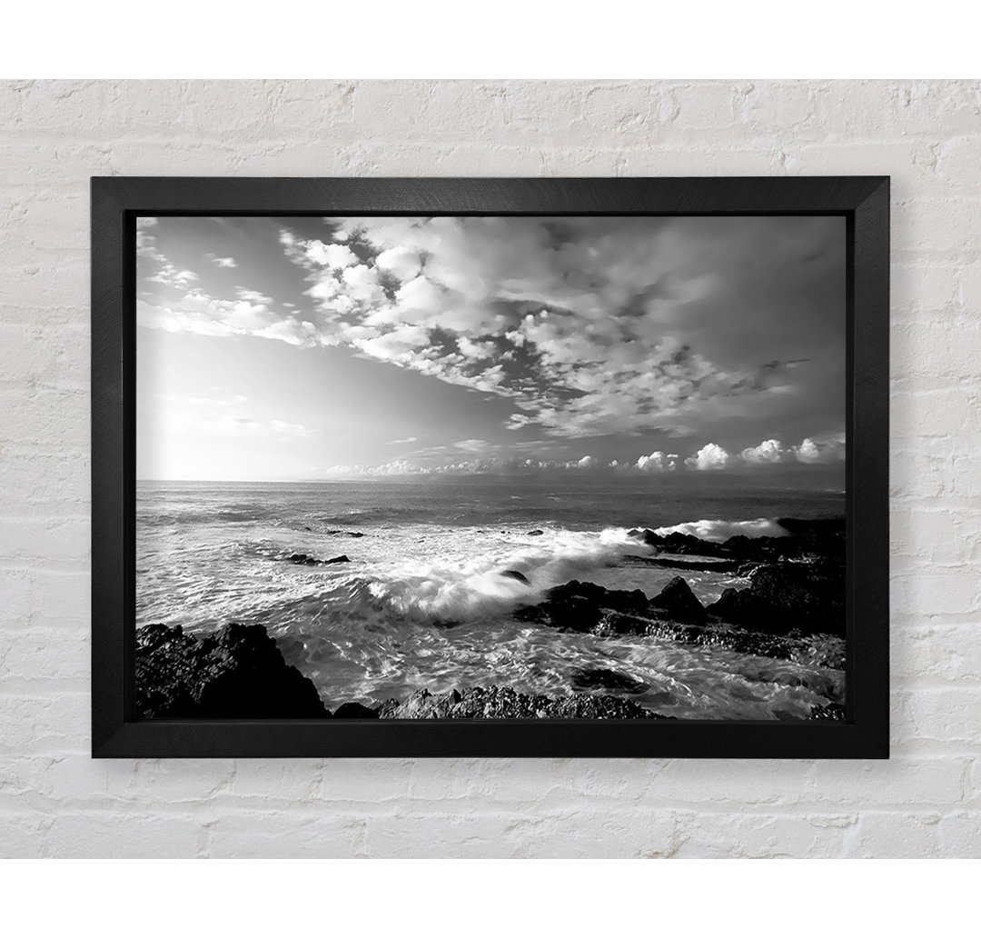 Ocean Mist B N W Gerahmter Druck Wandkunst