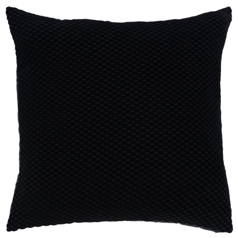 Zoya Textured Cotton Throw Pillow, Black