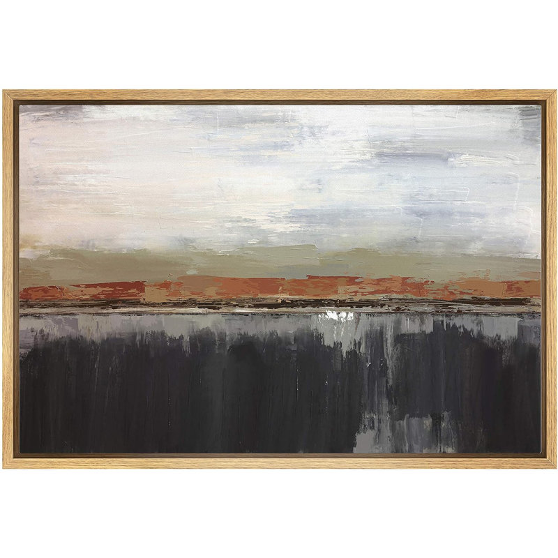 «Minimal Landscape IDEA4WALL», reproduction d'art sur toile encadrée sans texture, coups de peinture abstraits sur toile, œuvres d'art pour le salon, chambre à coucher, reproduction sur toile