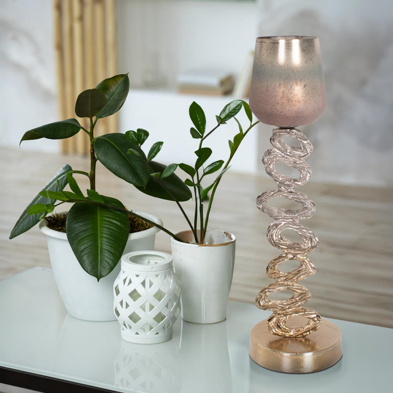 Teresina Gold Ombre Candleholder- Short, Short