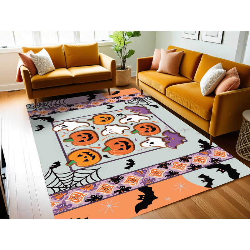 Tapis de Noël lavable The Holiday Aisle®, Rectangulaire 7 pi x 10 pi