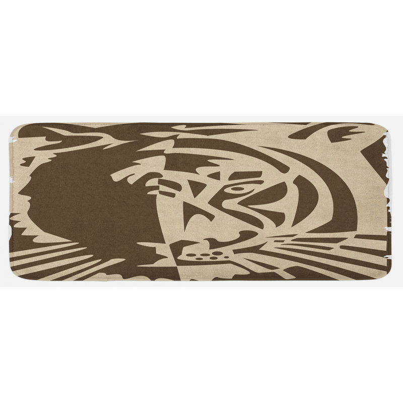 Tapis de cuisine abstrait brun abstrait