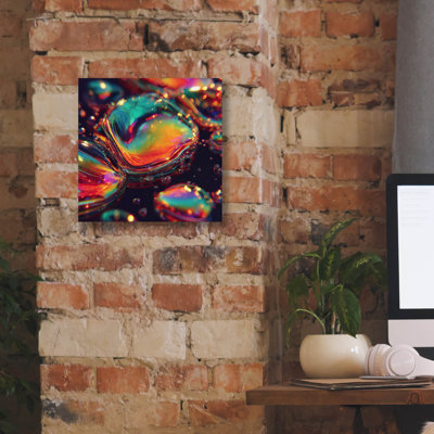  «Acid» par Ann Klee, art mural sur toile, 12 po x 12 po