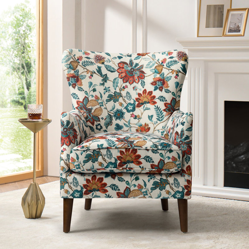Alayzhia 72.39cm W Country Upholstered Armchair with Wingback, Red