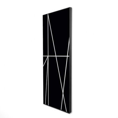 "Rayures blanches sur fond noir" sur toile