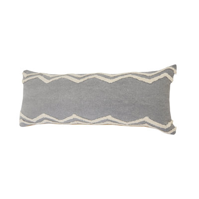 Contemporary Chevron Stonewashed 100% Cotton Oversized / King Lumbar Accent Pillow