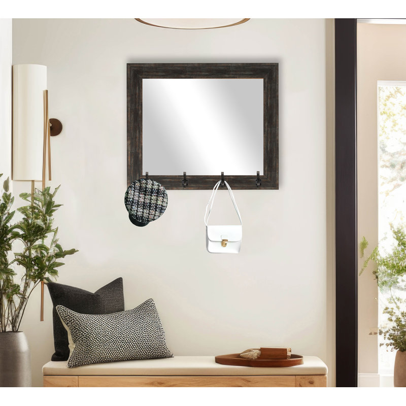 Miroir Tecopa, Noyer foncé / acier