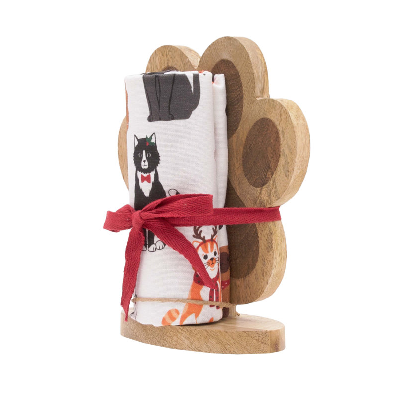 Ensemble de cadeau de Noël pour chat et serviette pour chat Pawlidays