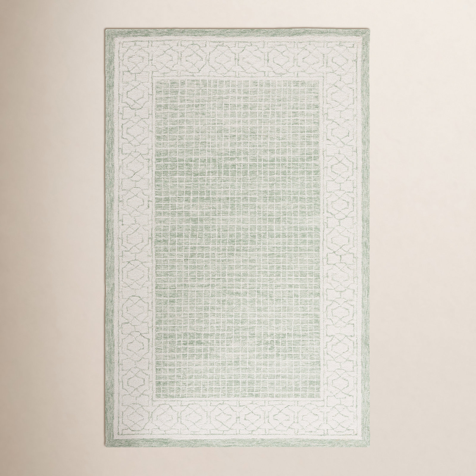 Hand-Tufted Geometric Wool Rug, Rectangle 4' x 6'