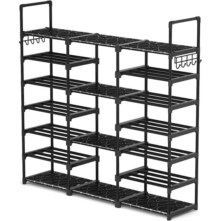 Black 4-Tier Wire Shoe Rack