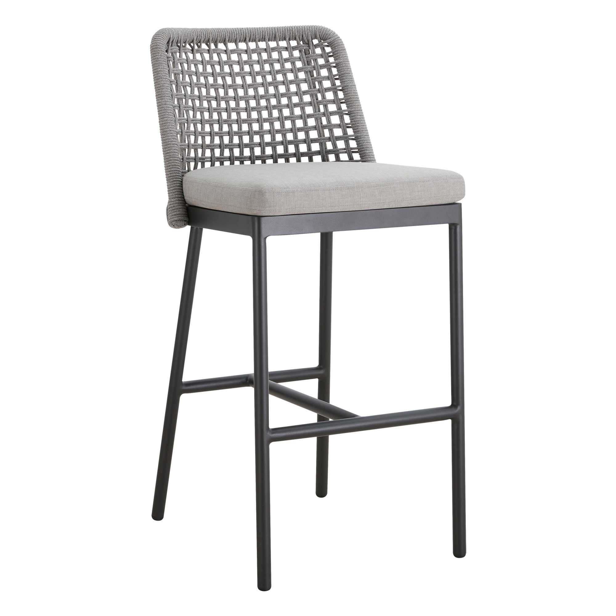 Deana Patio Bar Stool, Light Gray/Dark Gray