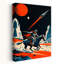 «Space Cowboy Ride Abstract Contemporary Horse Landscape Nature», reproduction d'art murale-130680217
