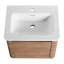 Meuble-lavabo de 24 po avec lavabo en céramique blanche, 1 porte à fermeture en douceur et contreplaqué pour une performance de longue durée, poignées dissimulées de 45 po, base stable-1909781748