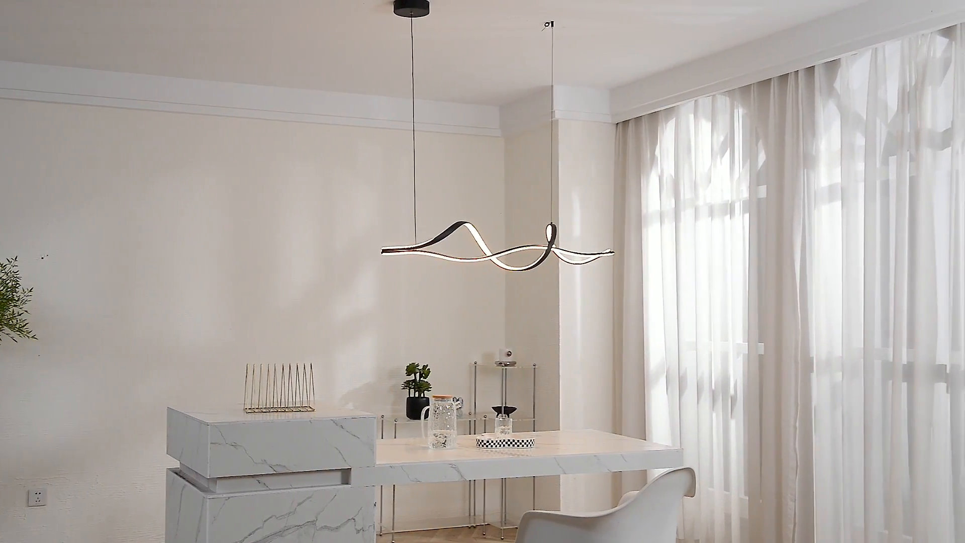 Ivy Bronx Fanchet 2 - Light Black LED Kitchen Island Pendant