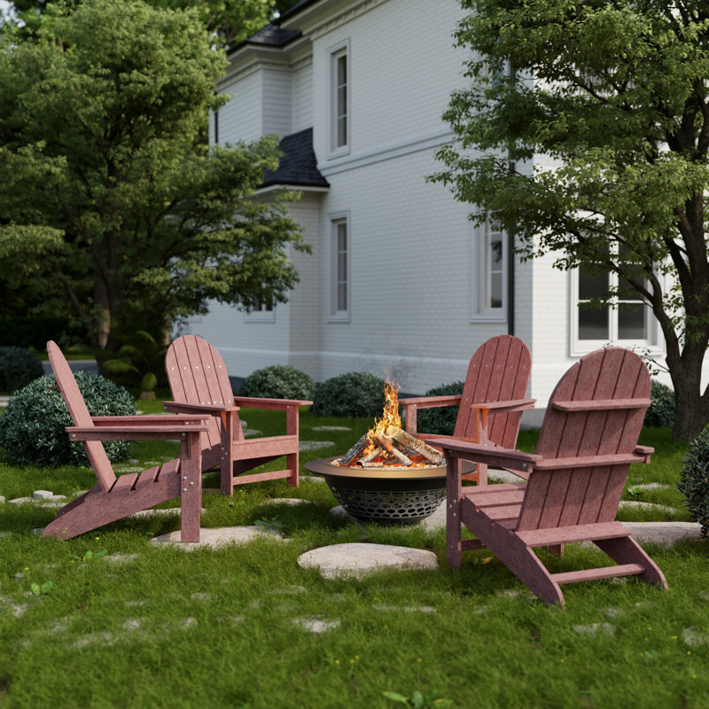 Freedom 4-Piece Traditional Adirondack Conversation Set, Cherrywood