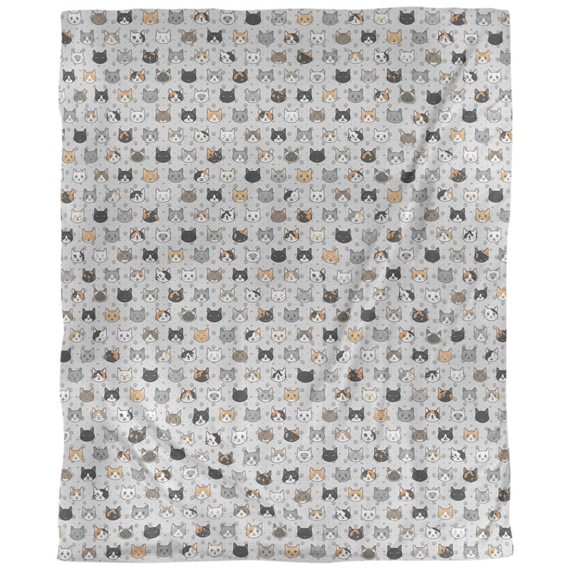 Tissu pour chat kitty, Gris, L 56 po x l 36 po, Coton peigné de base