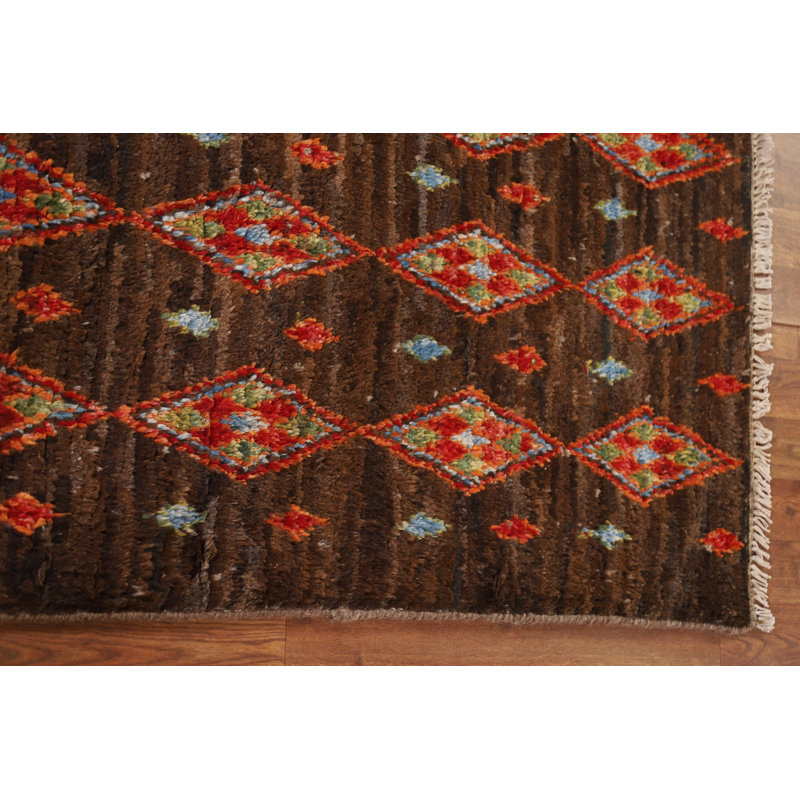 Tapis unique brun foncé 2 pi 8 po x 9 pi 5 po New Age