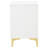 White And Gold 2-Drawer Rectangular Nightstand