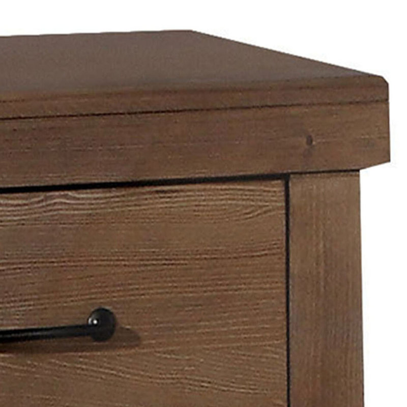 Table de chevet rustique pour chambre à coucher avec chêne antique - offre une conception de finition tranquille pour une solution de rangement