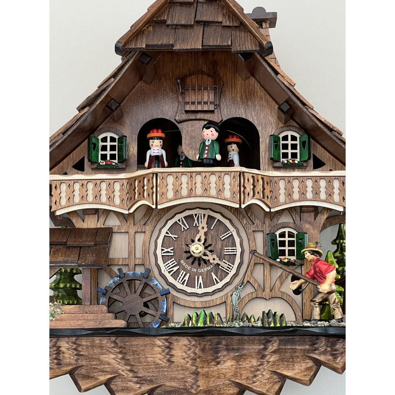  Hand-Crafted Cuckoo Clock Cottage with Motion & Music – 13"