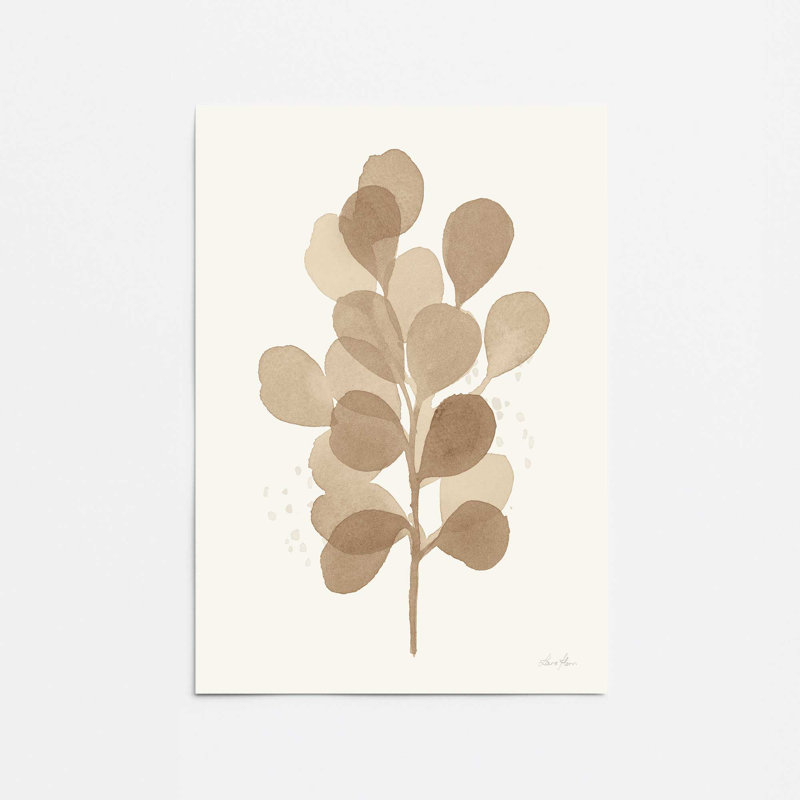 «Tan Leaf Impressions I Print», Papier sans cadre, H 36 po x l 24 po