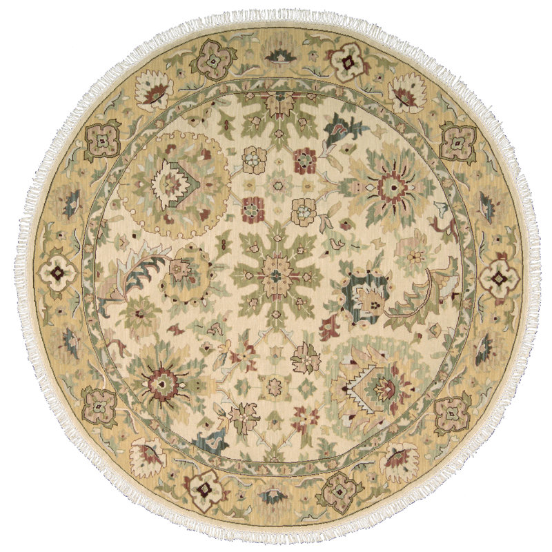 Baar Wool Floral Indoor Rug, Round 8'