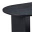 Table basse ovale avec finition noire élégante, table à piédestal compacte de 39,37 pouces pour le salon ou l’appartement