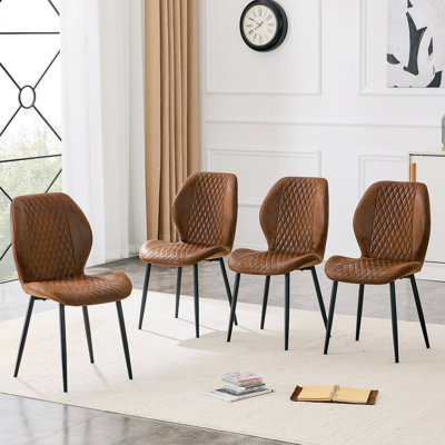 Comfort Dining Chairs Set Of 4 Fabric And Metal, Modern Industrial Home