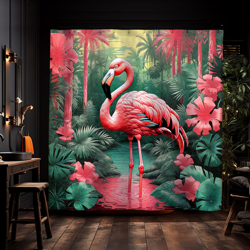 Rideau de douche Flavio Flamingo