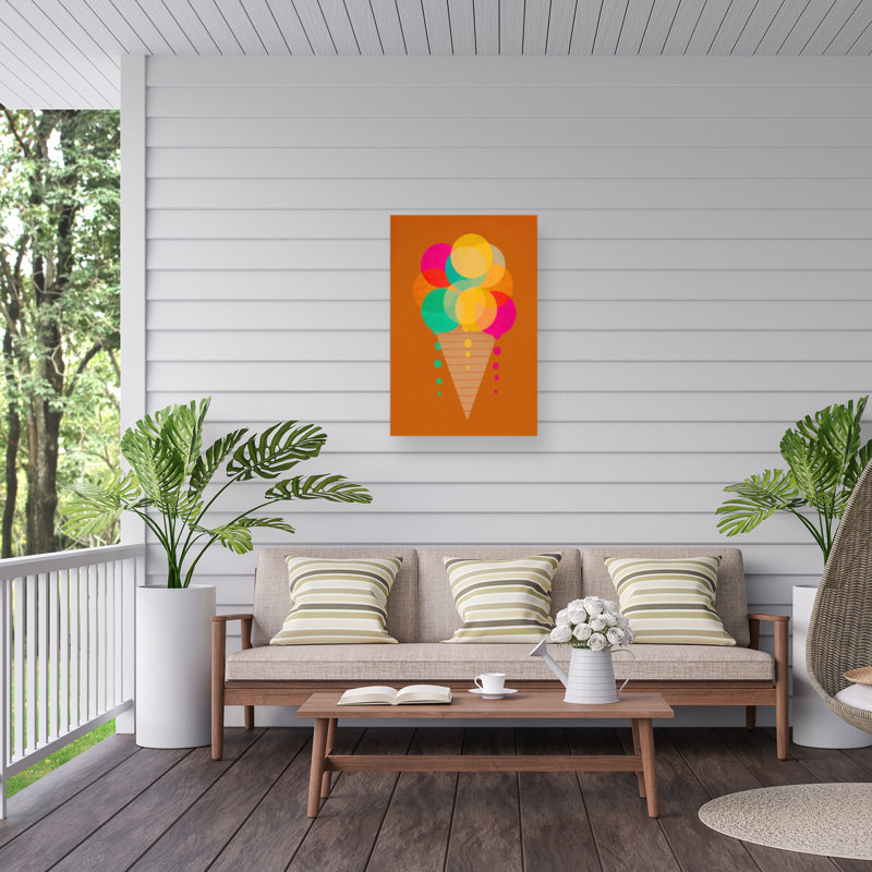 «Neon Ice Cream On Canvas» par Treechild, reproduction, H 24 po x l 16 po