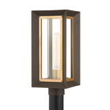 Lowry 1 Light Exterior Post - Textured Bronze/Patina Brass