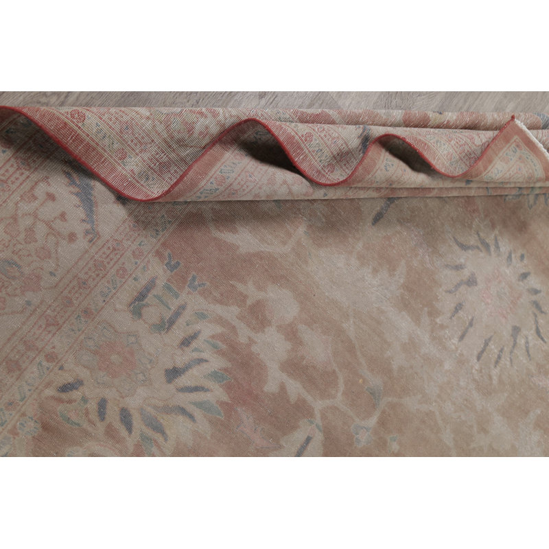 Tapis de la laine 9 pi 9 po x 9 pi 8 po noué la à la main one-of-kind-oushak beige Sipos