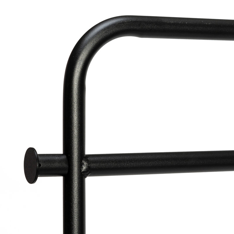 Black Steel Swivel Clothing Rack with Basket Shelf