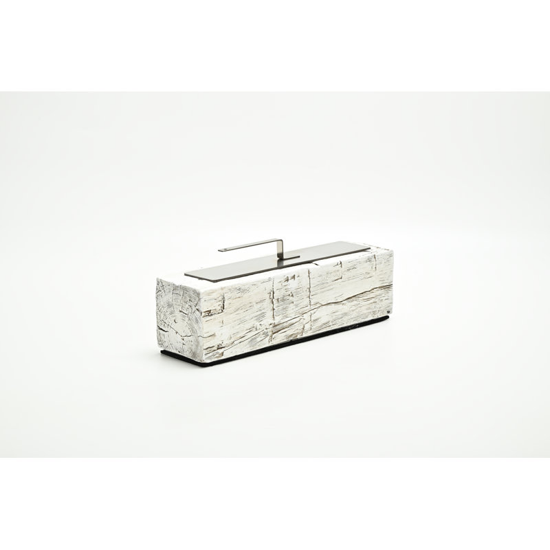 Large Rectangle Tabletop Firepit Concrete Tabletop Fireplace, Gold White
