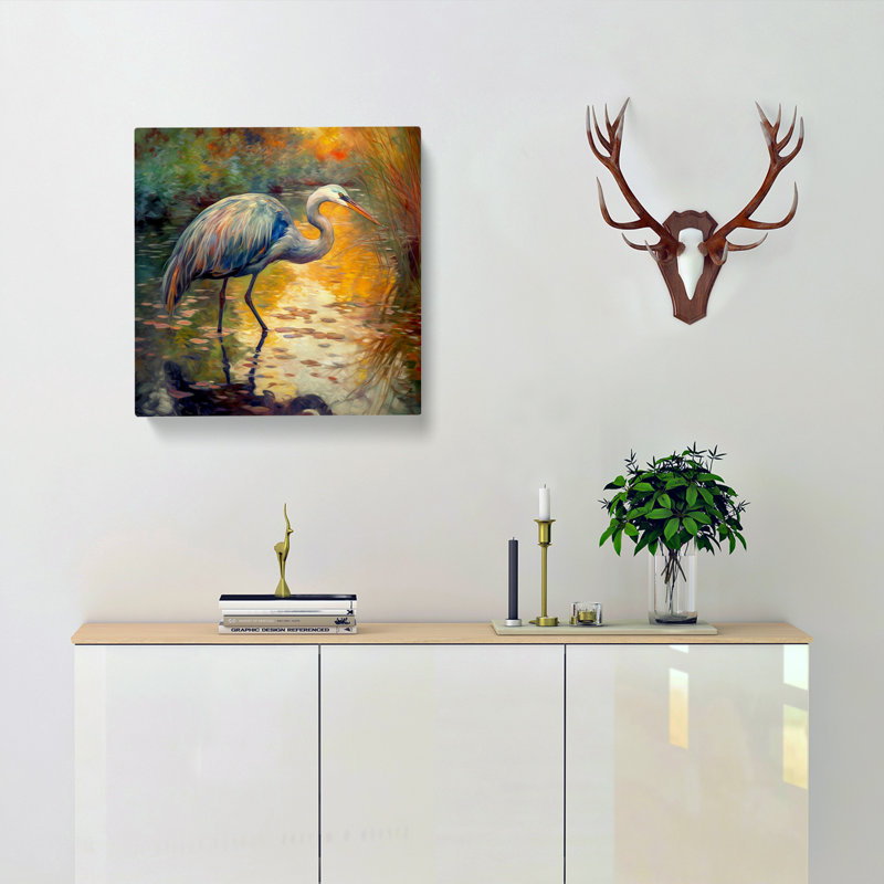 Heron Neo-Impressionism No.1 - Wrapped Canvas