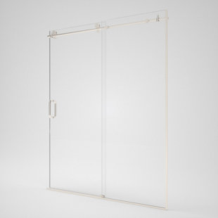 58x76in Shower Door Water Repellent Glass  Seal Strip Parts and Handle Sliding Shower Door