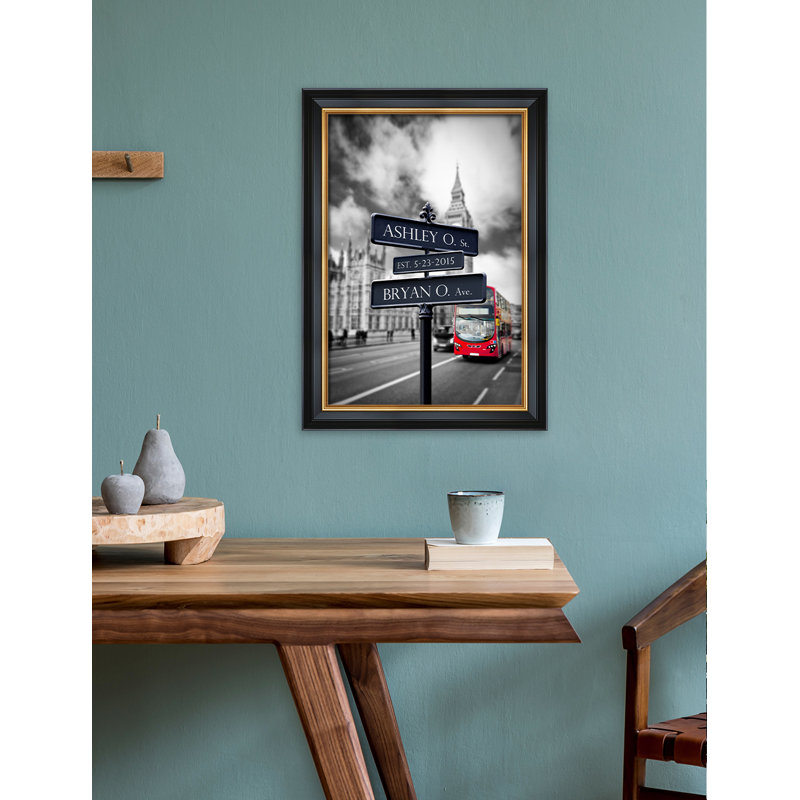 Art mural personnalisé sur toile encadré avec noms et date, cadeaux commémoratifs., H 24 po x l 16 po, Oui, Toile tendue