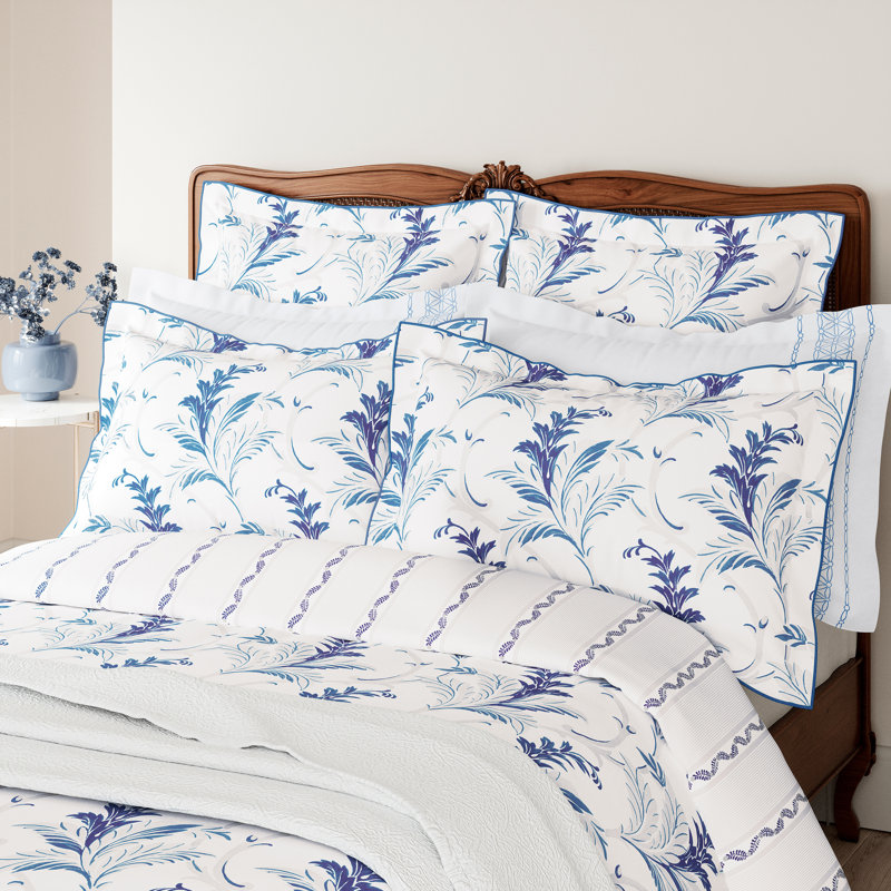 Percale Floral Duvet Cover Set with Pillowcases, Single Duvet Cover Set + 1 Pillowcases