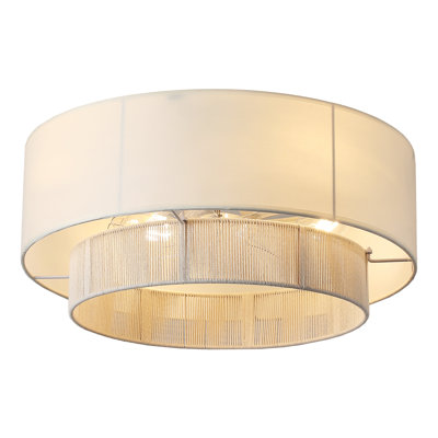 Ventilateur de plafond en rotin de 20 po avec éclairage et télécommande Tavi, ventilateur de plafond 4 lumières avec lumière et housse et corde de papier Tavi