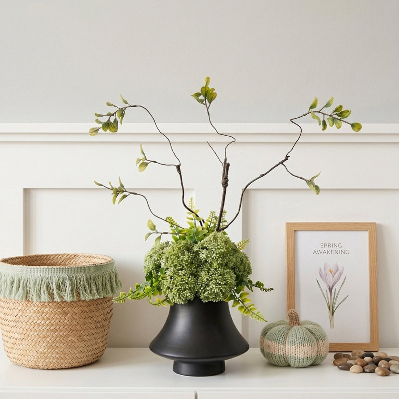 Arrangement organique moderne dans un pot