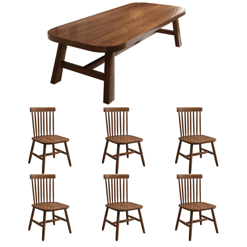 Modern Simple style dining table and chair, 29.5"H x 86.6"L x 35.4"W