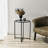 Modern Side Table with 100% Tempered Glass Top, Black Metal Frame, 19.7 x 23.6 x 19.7 Inches | Stylish Industrial Design, Perfect for Living Room, Bedroom, or Office | Durable & Elegant Home Furniture-279428695